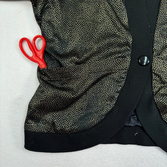 Barucci Exclusive Button Jacket Mens Size 50 Black Gold Dot Metallic Vintage - Picture 9 of 10